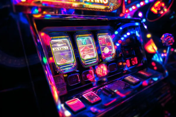 A man celebrating a winning moment on his laptop while gaming symbols float around him, capturing the excitement of 4777BET games.